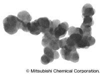 Electron microscope image of carbon black